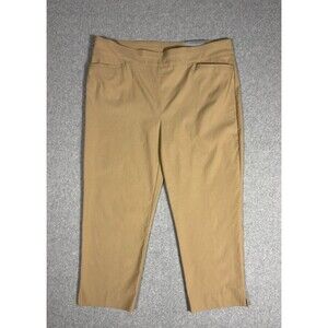 Chicos Sz 3 Women So Slimming Brigitte Slim Leg Ankle Pants Chicos Tan US Sz 16